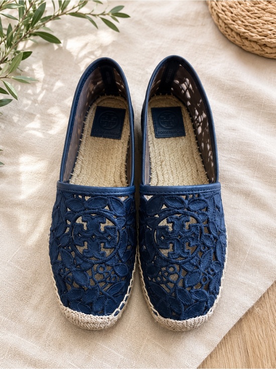 Tory Burch Shoes - Tory Burch Rhea Line Bright Navy Lace Espadrille Flats Size 7.5